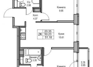Продается 2-комнатная квартира, 50.2 м2, Санкт-Петербург, метро Беговая, Ивинская улица, 5к2