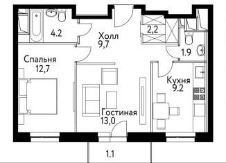 Продажа 2-ком. квартиры, 55.6 м2, Москва, станция Серп и Молот