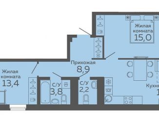 Продается 2-комнатная квартира, 63.8 м2, Екатеринбург, метро Ботаническая