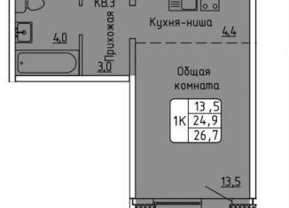 Продается квартира студия, 26.6 м2, Новосибирская область