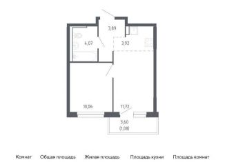 Продаю однокомнатную квартиру, 34.7 м2, Тюмень, жилой комплекс Чаркова 72, 2.1, Ленинский округ