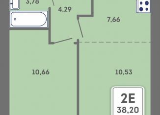 Двухкомнатная квартира на продажу, 38.2 м2, Пермский край