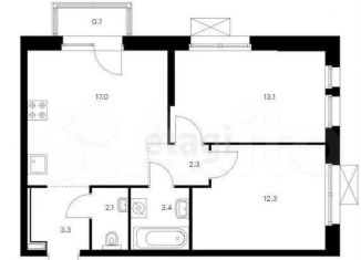 2-ком. квартира на продажу, 52.7 м2, Тюмень, Полевая улица, 117к8, ЖК Озёрный Парк
