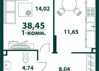 Продаю 1-ком. квартиру, 38.5 м2, Ульяновск, жилой комплекс Аквамарин-2, 3