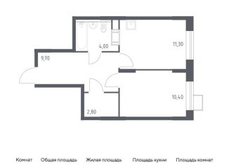 Продажа 1-ком. квартиры, 38.2 м2, деревня Середнево, жилой комплекс Цветочные Поляны Экопарк, к1