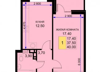 Продажа однокомнатной квартиры, 40 м2, Краснодарский край, Екатерининская улица, 5к2