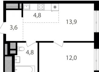 Продам 1-ком. квартиру, 39.2 м2, Москва, метро Семеновская