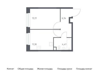 Продам 1-комнатную квартиру, 35.3 м2, деревня Столбово, жилой комплекс Эко Бунино, 13