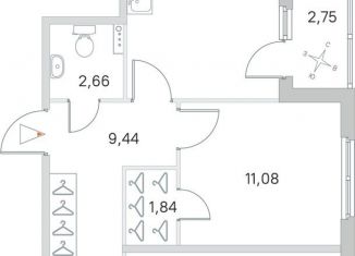 Продается 2-ком. квартира, 64.8 м2, посёлок Стрельна