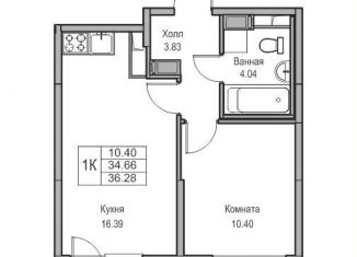 Продажа 1-ком. квартиры, 34.7 м2, Санкт-Петербург, метро Беговая, Ивинская улица, 1к2