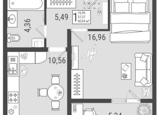 Продается 1-ком. квартира, 44.1 м2, Самарская область