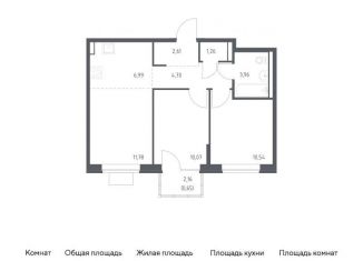 Продается двухкомнатная квартира, 52.6 м2, поселение Рязановское