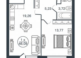 Продам однокомнатную квартиру, 40 м2, Тверь