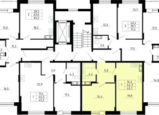 Продается 1-ком. квартира, 44.3 м2, деревня Скотное, Рождественская улица, 2, ЖК Ёлки Вилладж