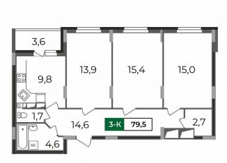 Продажа 3-ком. квартиры, 79.5 м2, Владимирская область, Сталинградский бульвар, 7