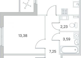 2-ком. квартира на продажу, 59.5 м2, посёлок Стрельна, ЖК Любоград