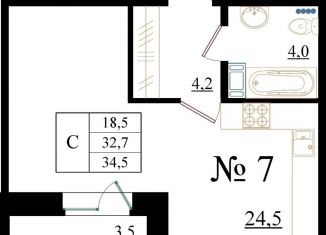 Квартира на продажу студия, 34.5 м2, Гатчина, Красносельское шоссе