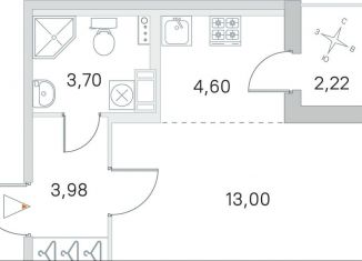 Продажа квартиры студии, 26.4 м2, посёлок Стрельна, ЖК Любоград