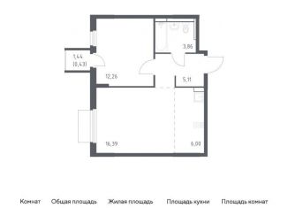 Продажа 1-комнатной квартиры, 44.1 м2, Московская область, жилой комплекс Мытищи Парк, к5