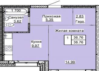 Продам однокомнатную квартиру, 36.8 м2, Барнаул, 1-я Западная улица, 55А