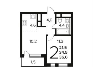 Продам двухкомнатную квартиру, 36 м2, Москва