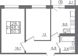 Продам 2-ком. квартиру, 50.5 м2, Иркутск, Октябрьский округ