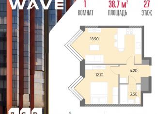 Продается однокомнатная квартира, 38.7 м2, Москва, район Москворечье-Сабурово