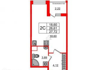 Продам квартиру студию, 26.6 м2, Санкт-Петербург, 1-й Предпортовый проезд, 1, 1-й Предпортовый проезд