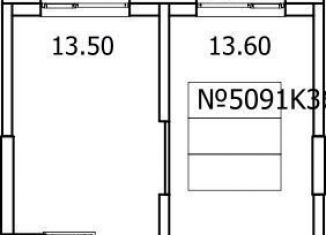 1-комнатная квартира на продажу, 36.1 м2, деревня Сапроново, ЖК Видный Берег 2, улица Западный квартал, 6к2