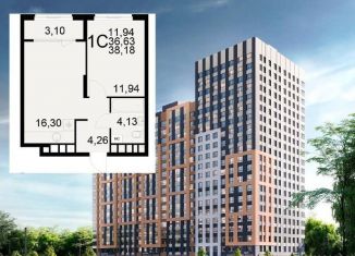 1-комнатная квартира на продажу, 38.2 м2, Рязанская область