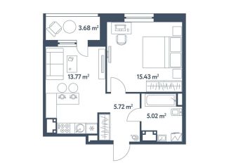 Продается 1-комнатная квартира, 41.8 м2, Москва, жилой комплекс Светлый Мир Станция Л, к8, ЖК Светлый Мир Станция Л