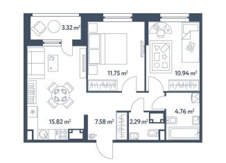 3-ком. квартира на продажу, 54.8 м2, Москва, жилой комплекс Светлый Мир Станция Л, к8, ЖК Светлый Мир Станция Л