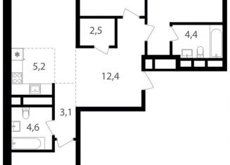 Продажа четырехкомнатной квартиры, 95.5 м2, Москва, станция Соколиная Гора