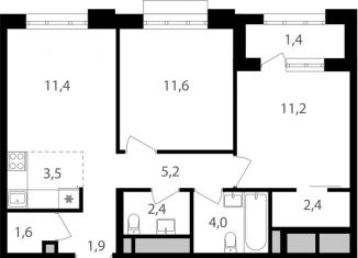 Продаю 3-ком. квартиру, 56.6 м2, Москва, Михалковская улица, 48, ЖК Михалковский