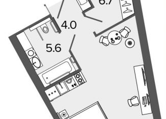 Квартира на продажу студия, 39.9 м2, Санкт-Петербург, метро Московские ворота, Ташкентская улица, 6к2