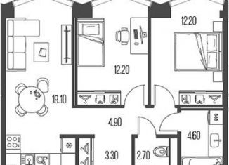 3-комнатная квартира на продажу, 59 м2, Москва, район Левобережный, Ленинградское шоссе, 61с3