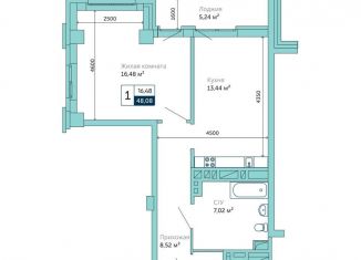 Продается однокомнатная квартира, 48.1 м2, Ростовская область, улица Бекентьева, 10