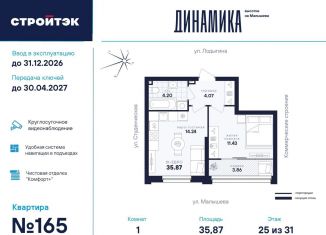 Продаю 1-комнатную квартиру, 35.9 м2, Екатеринбург, Кировский район, улица Малышева, 145