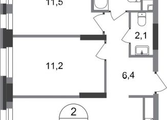 2-ком. квартира на продажу, 52.8 м2, Московский