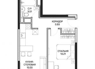 Однокомнатная квартира на продажу, 37.9 м2, Москва, улица Корнейчука, 27с7, метро Бибирево