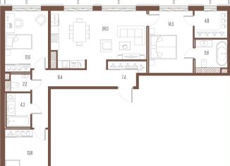 Продаю 3-комнатную квартиру, 101.2 м2, Санкт-Петербург, улица Стахановцев, 1, улица Стахановцев