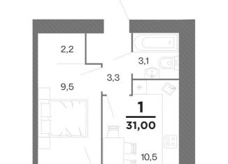 Продажа однокомнатной квартиры, 29.8 м2, Рязанская область