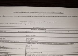 Продается участок, 8 сот., посёлок городского типа Красногвардейское, Татарская улица