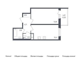 Продам 1-ком. квартиру, 39.1 м2, Колпино, проспект Ленина, 60