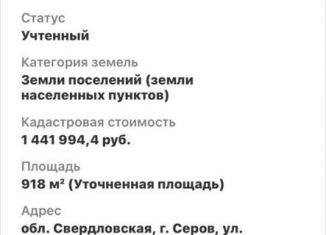 Продажа земельного участка, 10 сот., Серов, улица Некрасова, 91А