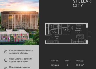 Продам квартиру студию, 30.8 м2, Москва, ЗАО