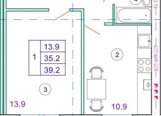 Продам 1-ком. квартиру, 40 м2, Костромская область