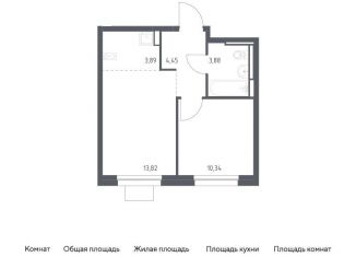 Продаю 1-ком. квартиру, 36.4 м2, село Ям, жилой комплекс Прибрежный Парк, 10.1