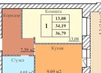 Продажа однокомнатной квартиры, 36.8 м2, Ярославль, 2-й Норский переулок, 8, Дзержинский район