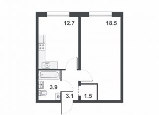 Продаю однокомнатную квартиру, 39.7 м2, Киров, Прибрежный бульвар, 6, ЖК Ривер Парк